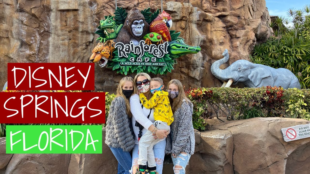 FIRST TIME AT DISNEY SPRINGS IN ORLANDO *RAINFOREST CAFE - All Over Orlando